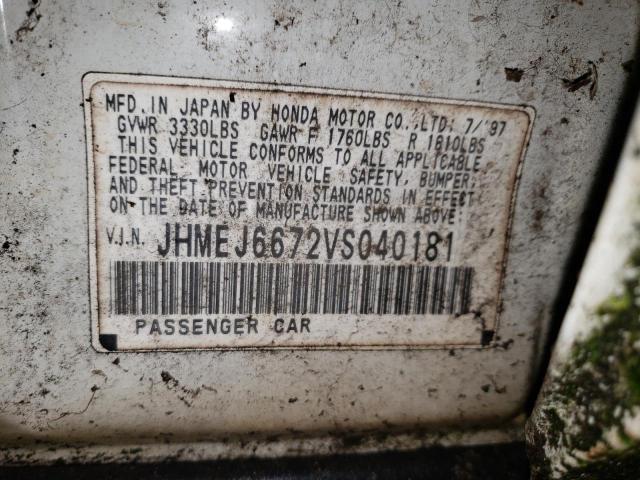 JHMEJ6672VS040181 - 1997 HONDA CIVIC LX WHITE photo 12