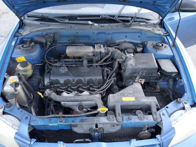 KMHCF35G02U175097 - 2002 HYUNDAI ACCENT L BLUE photo 11