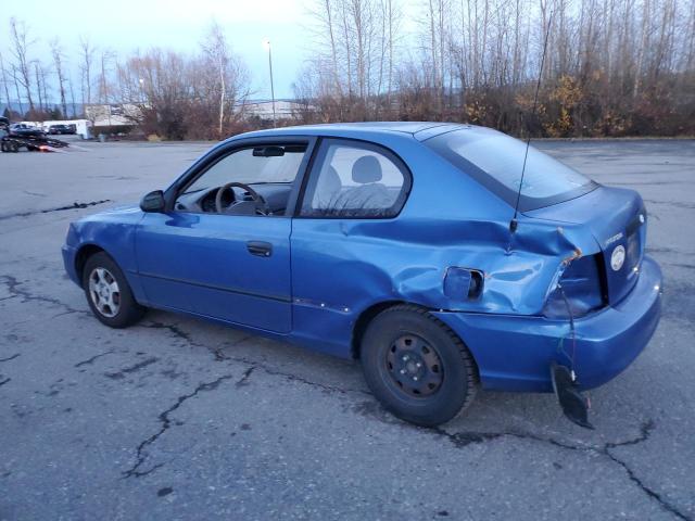 KMHCF35G02U175097 - 2002 HYUNDAI ACCENT L BLUE photo 2