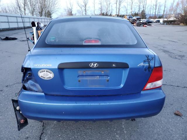 KMHCF35G02U175097 - 2002 HYUNDAI ACCENT L BLUE photo 6