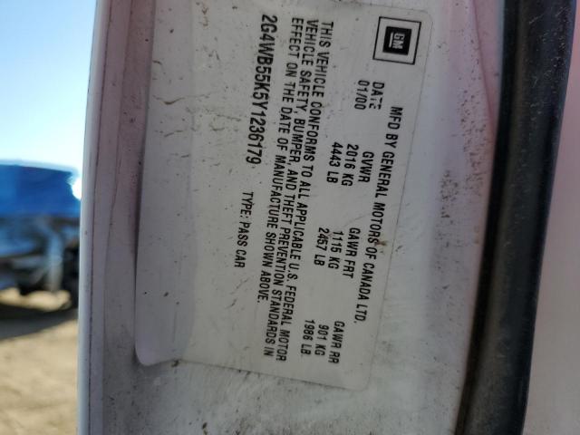 2G4WB55K5Y1236179 - 2000 BUICK REGAL LS 白色 照片 12