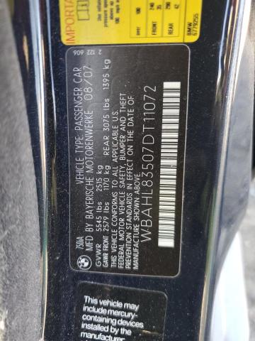 WBAHL83507DT11072 - 2007 BMW 750 I BLUE photo 13