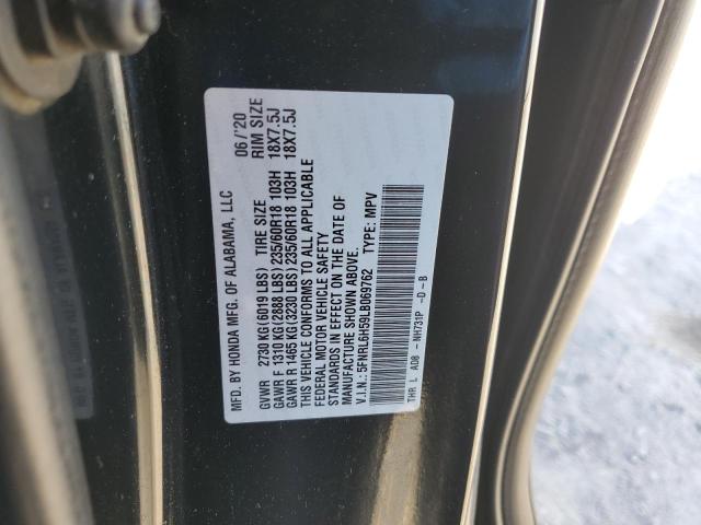 5FNRL6H59LB069762 - 2020 HONDA ODYSSEY EX BLACK photo 12