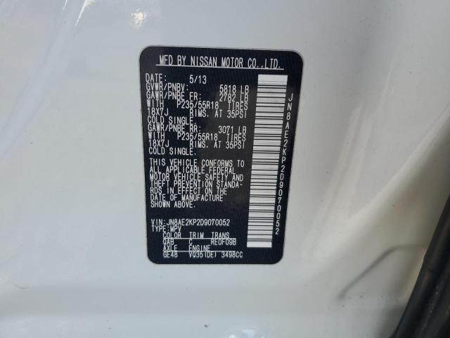 JN8AE2KP2D9070052 - 2013 NISSAN QUEST S WHITE photo 12