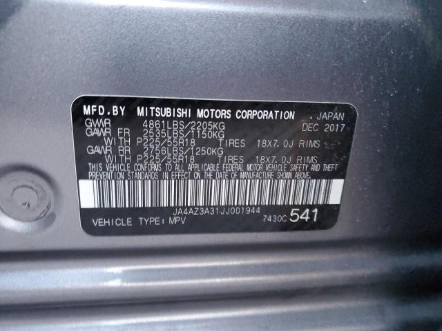 JA4AZ3A31JJ001944 - 2018 MITSUBISHI OUTLANDER SE GRAY photo 12