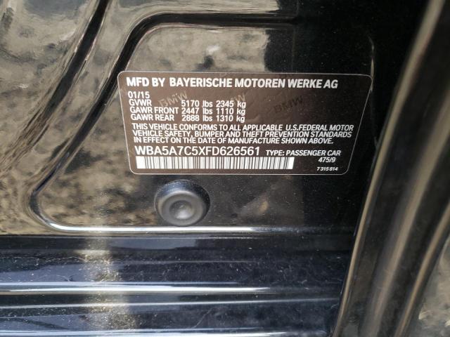 WBA5A7C5XFD626561 - 2015 BMW 528 XI BLACK photo 12