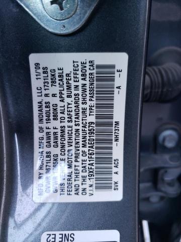 19XFA1F67AE019579 - 2010 HONDA CIVIC LX-S ნაცრისფერი ფოტო 13