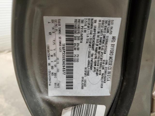 1FAFP55UX3A268377 - 2003 FORD TAURUS SES GRAY photo 12