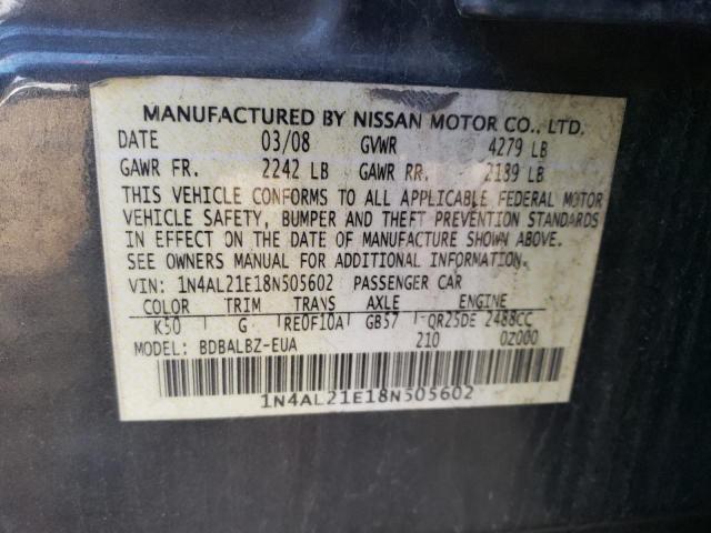 1N4AL21E18N505602 - 2008 NISSAN ALTIMA 2.5 GRAY photo 13