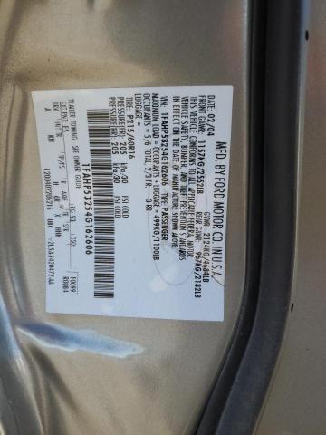 1FAHP53254G162606 - 2004 FORD TAURUS SE GRAY photo 12