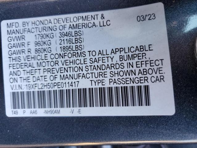 19XFL2H50PE011417 - 2023 HONDA CIVIC LX CHARCOAL photo 12