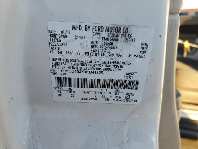 1FMCU493X9KB41225 - 2009 FORD ESCAPE HYBRID WHITE photo 13