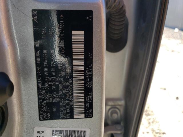 5TDGZRAH5MS039506 - 2021 TOYOTA HIGHLANDER XLE SILVER photo 13