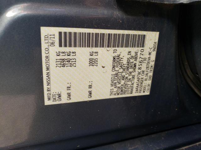 1N4AA5AP7BC856770 - 2011 NISSAN MAXIMA S GRAY photo 12