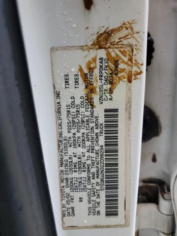 5TEGN92N32Z098294 - 2002 TOYOTA TACOMA DOUBLE CAB PRERUNNER WHITE photo 12