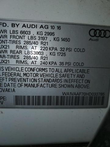WA1VAAF70HD033785 - 2017 AUDI Q7 PRESTIGE WHITE photo 14
