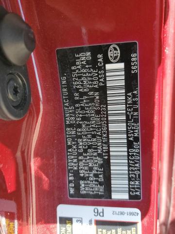 4T1BF1FK3GU502232 - 2016 TOYOTA CAMRY LE RED photo 12