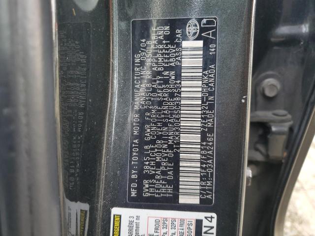2T1KR30E65C387534 - 2005 TOYOTA COROLLA MA XR CHARCOAL photo 12
