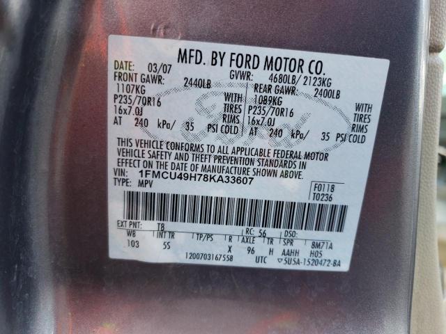 1FMCU49H78KA33607 - 2008 FORD ESCAPE HEV BLUE photo 12