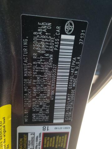 4T1BK1EBXDU053527 - 2013 TOYOTA AVALON BASE 灰色 照片 12