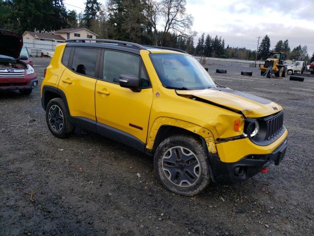 ZACCJBCT7FPB92709 - 2015 JEEP RENEGADE TRAILHAWK YELLOW photo 4