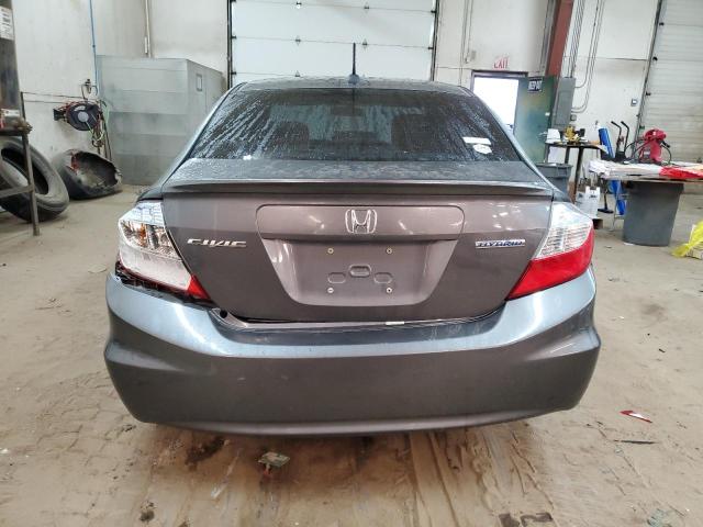 JHMFB4F35CS007482 - 2012 HONDA CIVIC HYBRID L GRAY photo 6