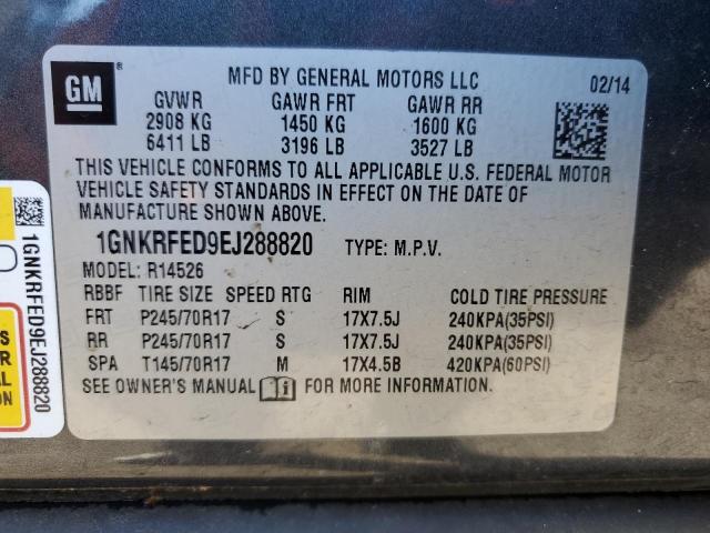 1GNKRFED9EJ288820 - 2014 CHEVROLET TRAVERSE LS GRAY photo 14