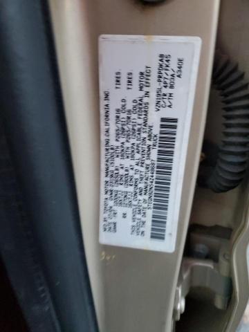5TEGN92N54Z448687 - 2004 TOYOTA TACOMA DOUBLE CAB PRERUNNER TAN photo 12