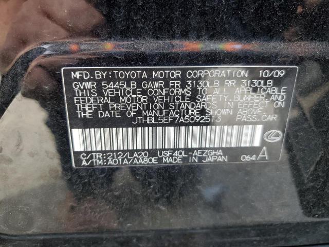 JTHBL5EF7A5092513 - 2010 LEXUS LS 460 BLACK photo 13