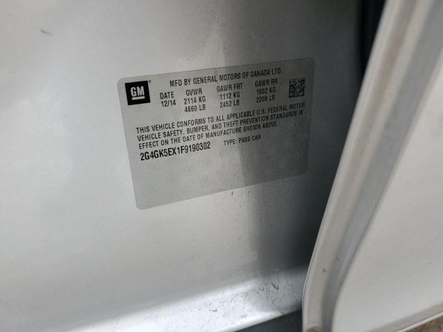 2G4GK5EX1F9190302 - 2015 BUICK REGAL 银色 照片 13