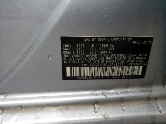 4S3GTAD63J3748073 - 2018 SUBARU IMPREZA PREMIUM PLUS SILVER photo 13