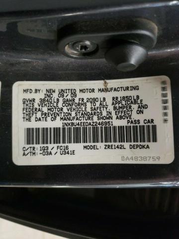 1NXBU4EE0AZ246951 - 2010 TOYOTA COROLLA BASE GRAY photo 12