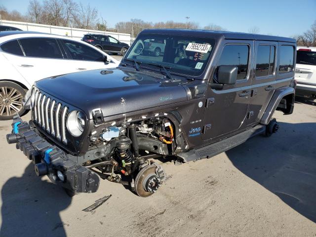 1C4JJXP61NW124271 - 2022 JEEP WRANGLER U SAHARA 4XE GRAY photo 1