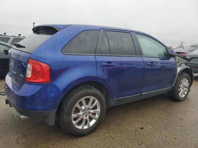 2FMDK3JC1EBB56605 - 2014 FORD EDGE SEL BLUE photo 3