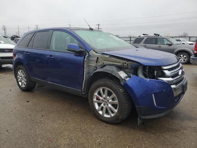 2FMDK3JC1EBB56605 - 2014 FORD EDGE SEL BLUE photo 4