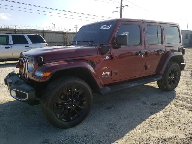 1C4JJXP62MW749552 - 2021 JEEP WRANGLER U SAHARA 4XE BURGUNDY photo 1