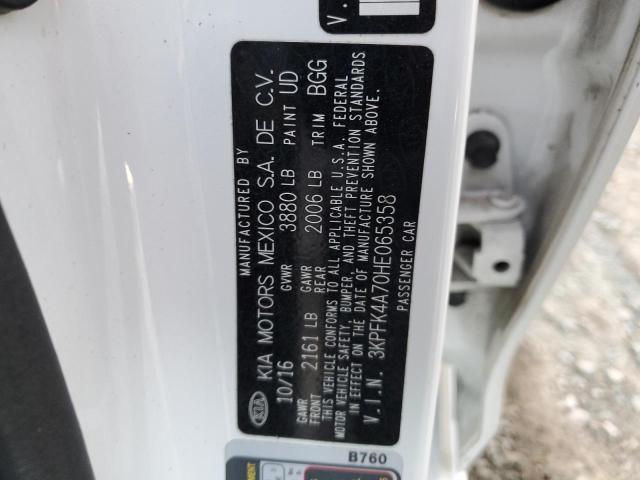 3KPFK4A70HE065358 - 2017 KIA FORTE LX WHITE photo 13