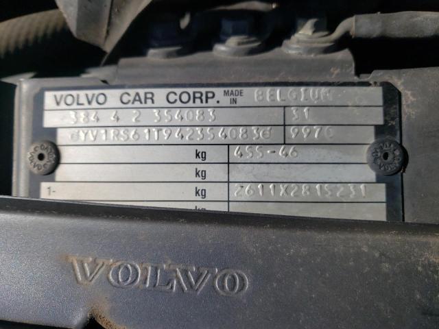 YV1RS61T942354083 - 2004 VOLVO S60 GRAY photo 12