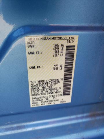 1N4AZ0CP2EC338630 - 2014 NISSAN LEAF S BLUE photo 12