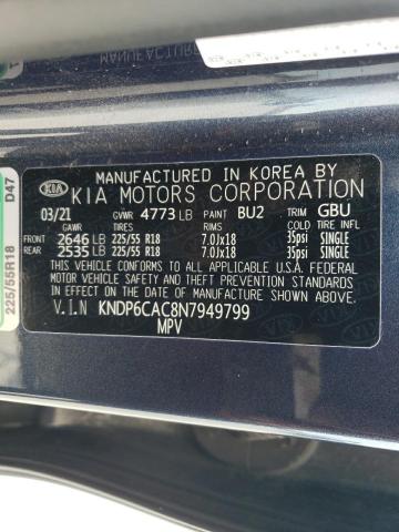 KNDP6CAC8N7949799 - 2022 KIA SPORTAGE S BLUE photo 13