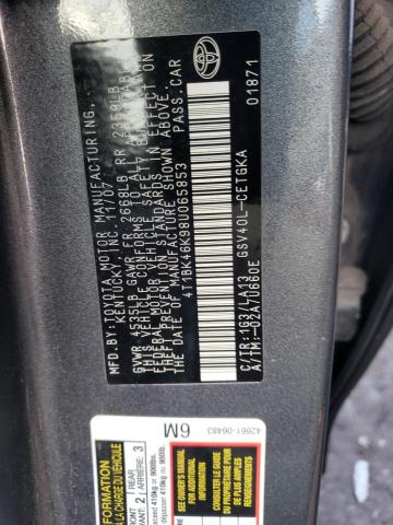 4T1BK46K98U065853 - 2008 TOYOTA CAMRY LE GRAY photo 12