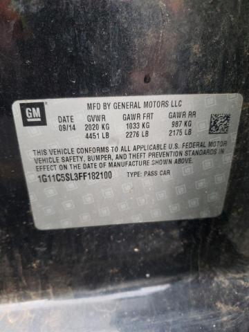 1G11C5SL3FF182100 - 2015 CHEVROLET MALIBU 1LT 黑色 照片 12