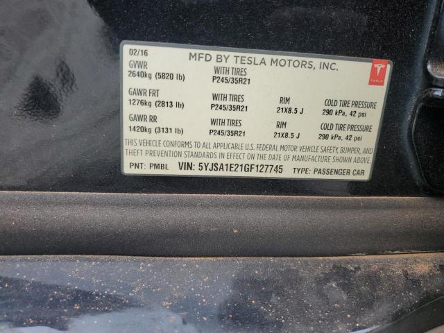 5YJSA1E21GF127745 - 2016 TESLA MODEL S Qara foto 13