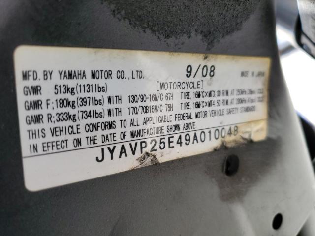 JYAVP25E49A010048 - 2009 YAMAHA XVS1300 CT BLUE photo 10