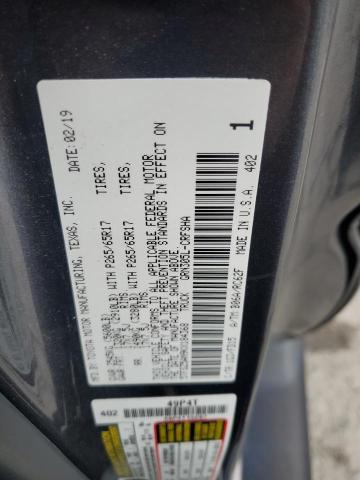 5TFSZ5AN9KX184368 - 2019 TOYOTA TACOMA ACCESS CAB CHARCOAL photo 12