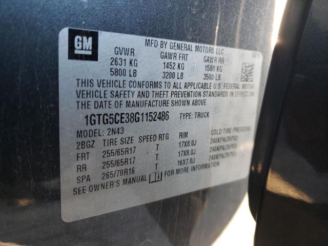 1GTG5CE38G1152486 - 2016 GMC CANYON SLE GRAY photo 12