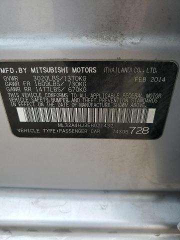 ML32A4HJ3EH021432 - 2014 MITSUBISHI MIRAGE ES SILVER photo 14