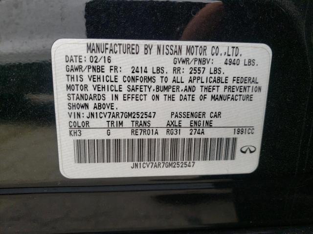 JN1CV7AR7GM252547 - 2016 INFINITI Q50 BASE BLACK photo 12