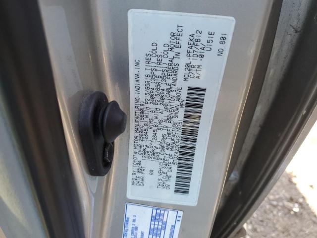 5TDZA23CX4S178751 - 2004 TOYOTA SIENNA CE SILVER photo 12