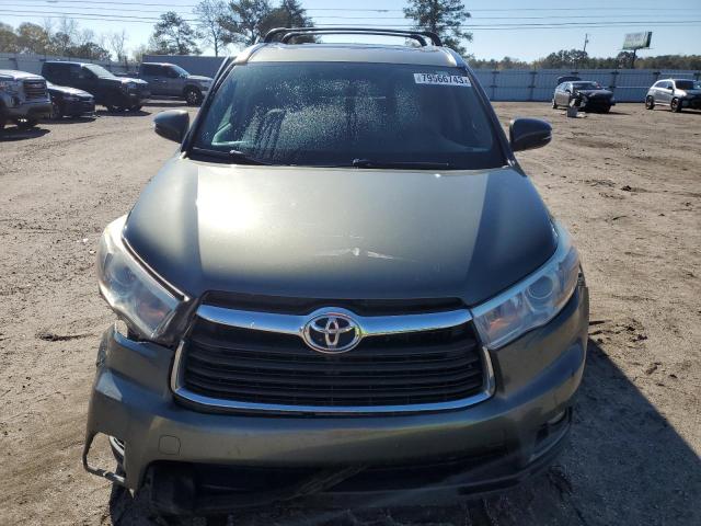 5TDKKRFH4ES033494 - 2014 TOYOTA HIGHLANDER XLE GREEN photo 5